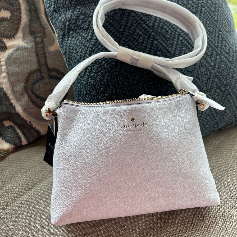 White Leather Kate Spade Bailey Crossbody Purse